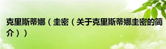 克里斯蒂娜(圭密(关于克里斯蒂娜圭密的简介))