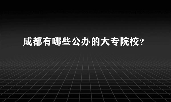 成都有哪些公办的大专院校？