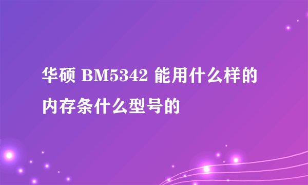华硕 BM5342 能用什么样的内存条什么型号的
