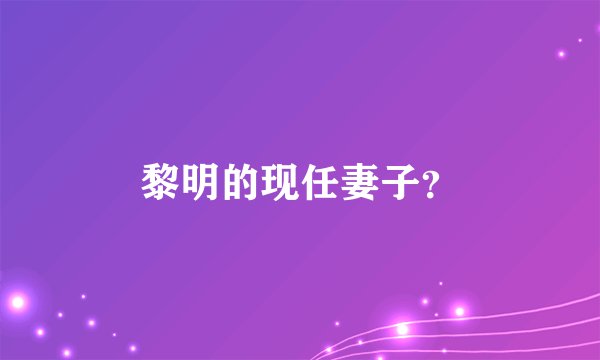 黎明的现任妻子？