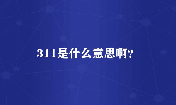311是什么意思啊?