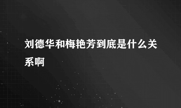 刘德华和梅艳芳到底是什么关系啊