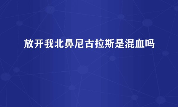 放开我北鼻尼古拉斯是混血吗