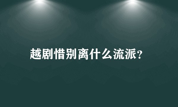 越剧惜别离什么流派？