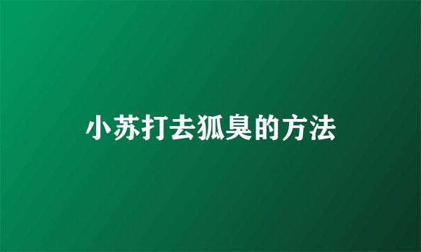 小苏打去狐臭的方法