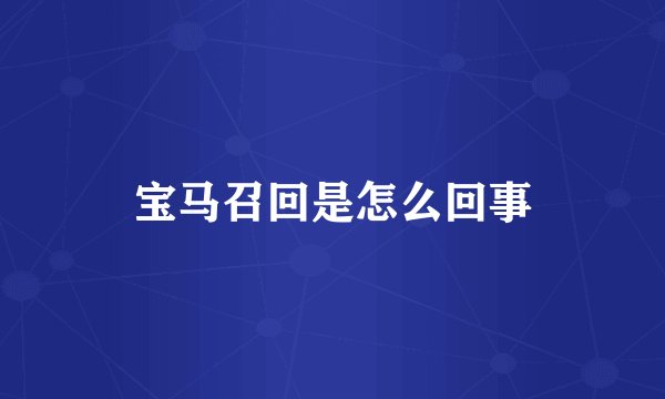 宝马召回是怎么回事