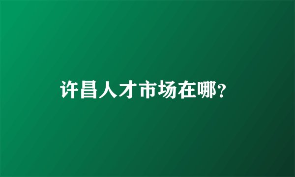 许昌人才市场在哪？