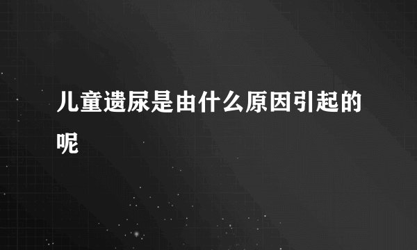 儿童遗尿是由什么原因引起的呢