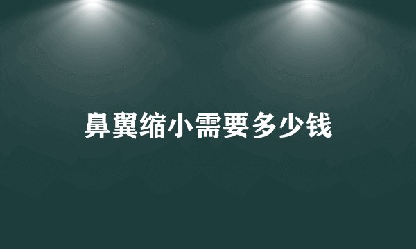鼻翼缩小需要多少钱