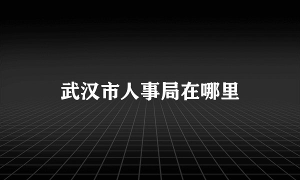 武汉市人事局在哪里