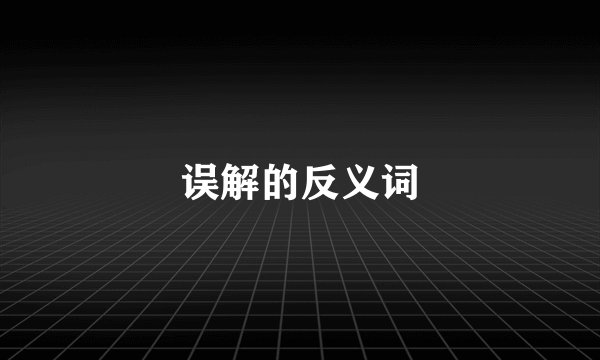 误解的反义词