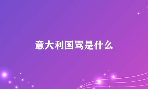 意大利国骂是什么