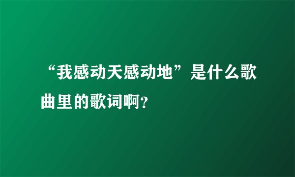“我感动天感动地”是什么歌曲里的歌词啊？