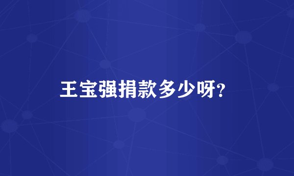 王宝强捐款多少呀？
