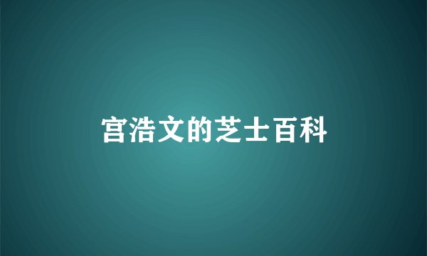 宫浩文的芝士百科