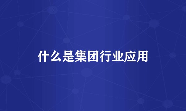 什么是集团行业应用