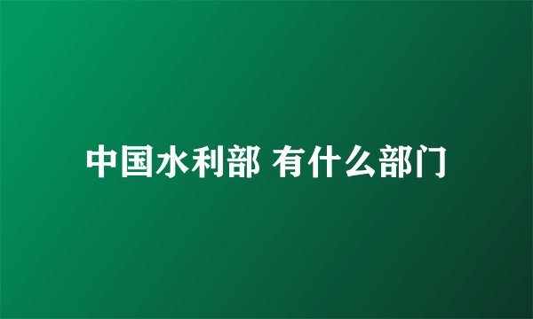 中国水利部 有什么部门