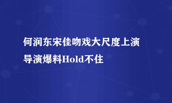 何润东宋佳吻戏大尺度上演 导演爆料Hold不住