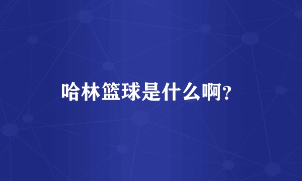 哈林篮球是什么啊？