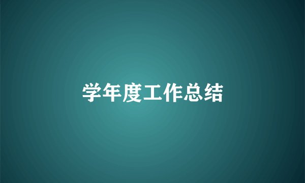学年度工作总结