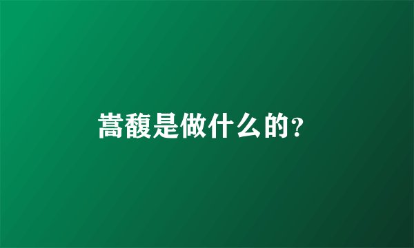 嵩馥是做什么的？