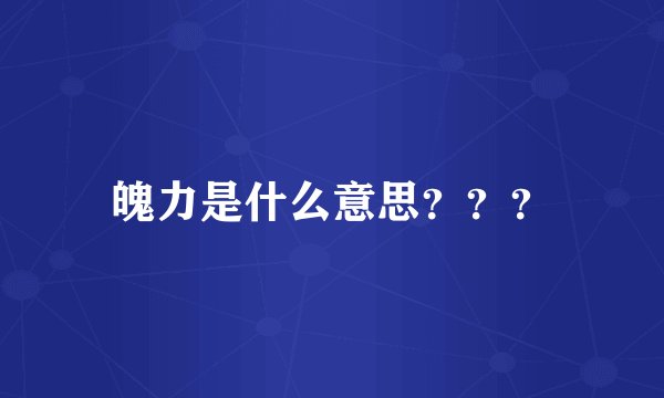 魄力是什么意思???