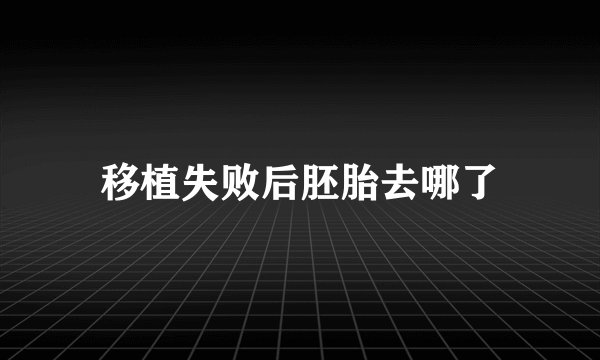 移植失败后胚胎去哪了