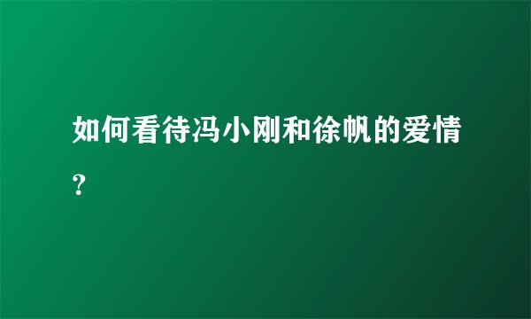 如何看待冯小刚和徐帆的爱情？