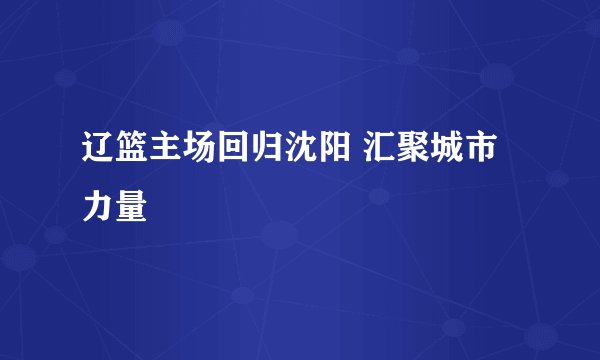 辽篮主场回归沈阳 汇聚城市力量