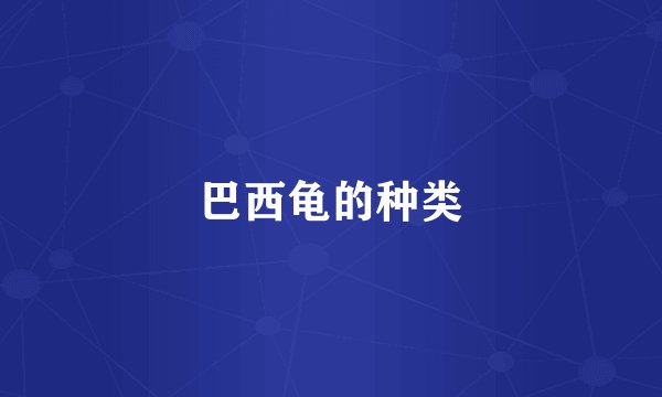 巴西龟的种类