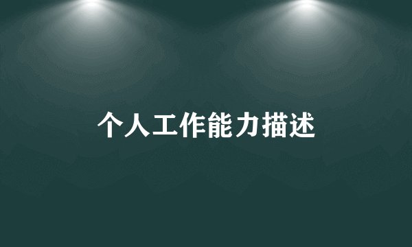 个人工作能力描述