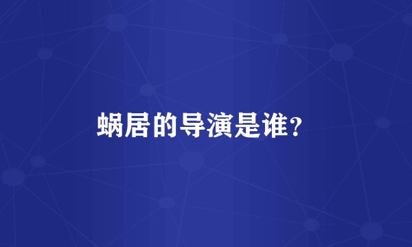蜗居的导演是谁？