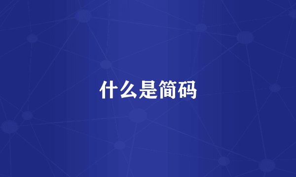 什么是简码