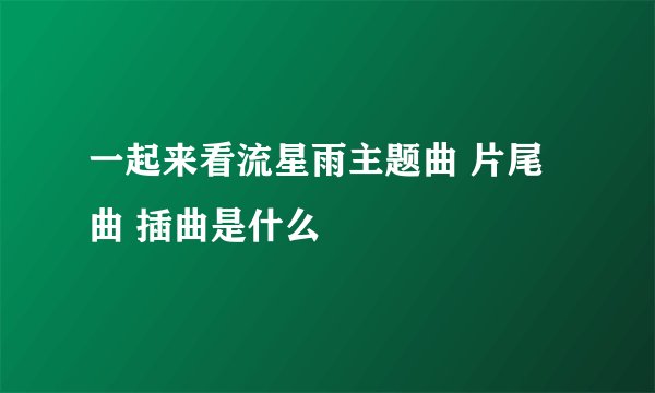 一起来看流星雨主题曲 片尾曲 插曲是什么