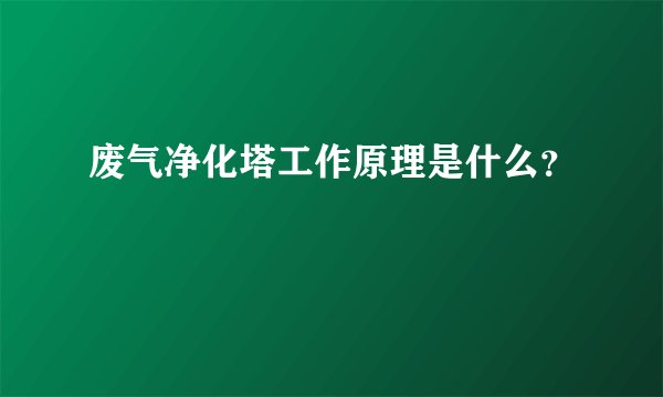 废气净化塔工作原理是什么？