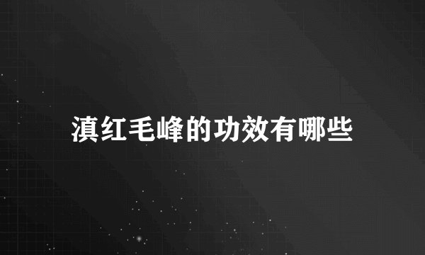 滇红毛峰的功效有哪些