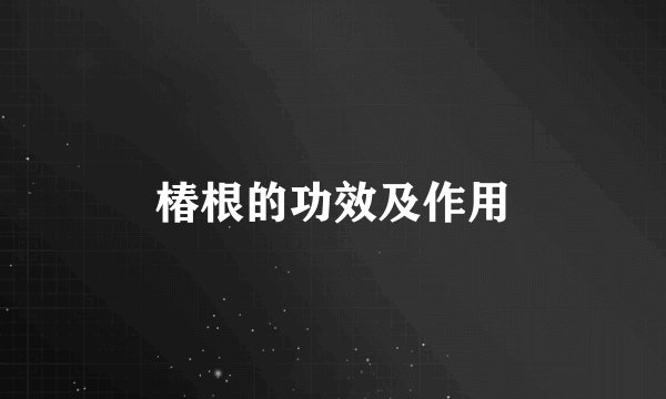 椿根的功效及作用