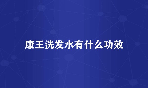 康王洗发水有什么功效