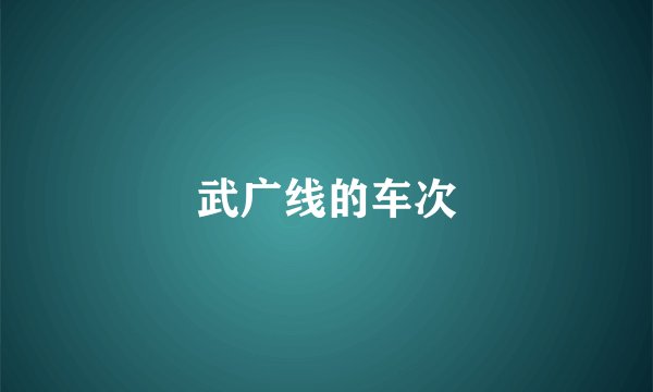 武广线的车次