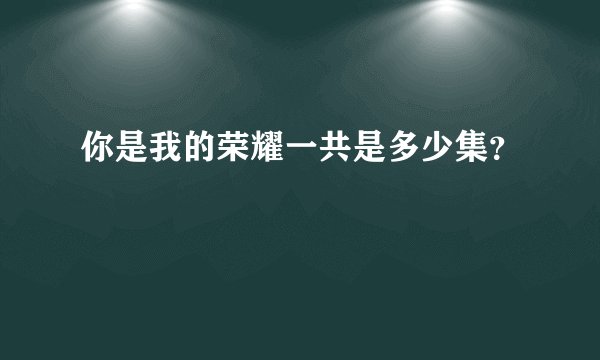 你是我的荣耀一共是多少集？