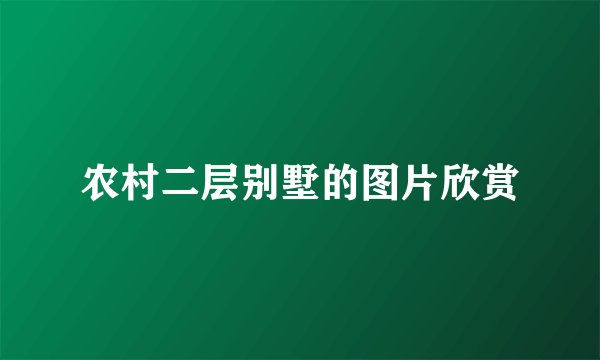 农村二层别墅的图片欣赏