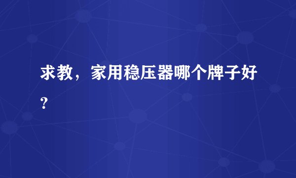 求教,家用稳压器哪个牌子好?