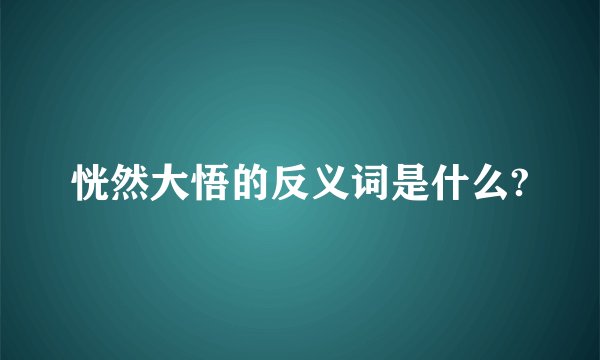 恍然大悟的反义词是什么?