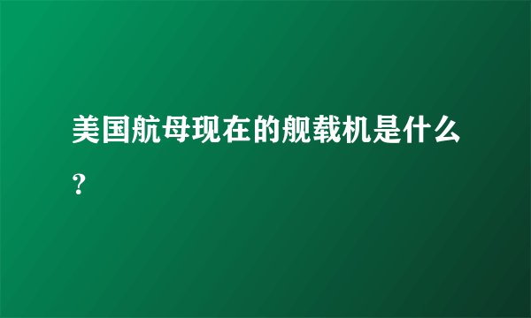 美国航母现在的舰载机是什么？