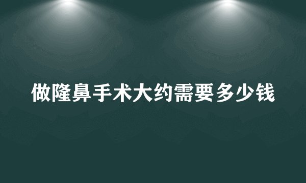 做隆鼻手术大约需要多少钱