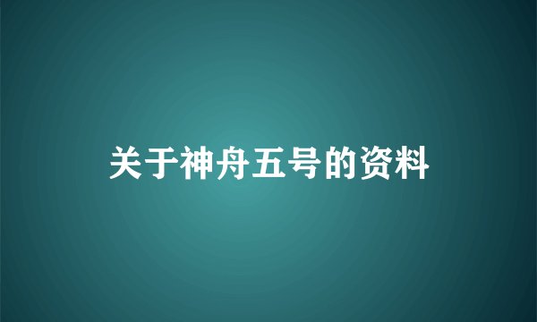 关于神舟五号的资料