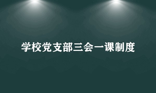 学校党支部三会一课制度