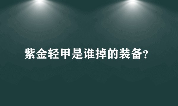 紫金轻甲是谁掉的装备？