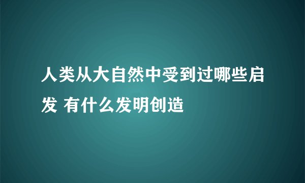 人类从大自然中受到过哪些启发 有什么发明创造