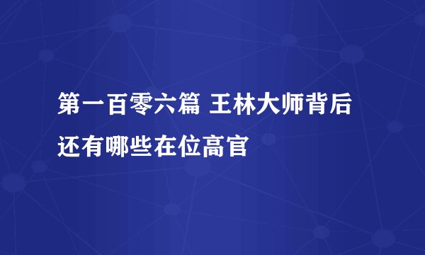 第一百零六篇 王林大师背后还有哪些在位高官